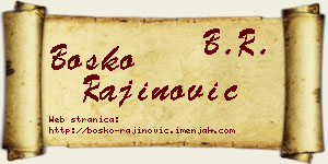 Boško Rajinović vizit kartica